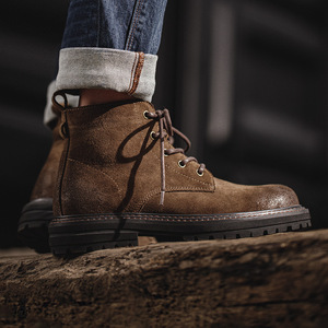 Bottes de travail pour homme Madden, collection automne, avec empeigne en velours Oxford, fermeture à lacets avant, hauteur mi-mollet - Product Image 2