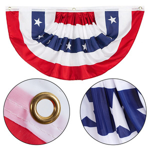 Bandera de Estados Unidos de medio círculo, poliéster impermeable, con estrellas y rayas, para decoraciones del Día de la Independencia - Product Image 1