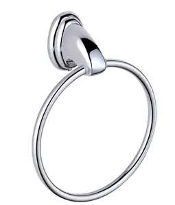 Zinc Alloy Toilet Accessories Towel Ring Chrome Finish Bathroom Towel Rail And Rings