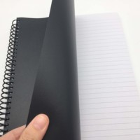Carnet à spirales avec couverture en PP noir A4, carnet avec impression UV