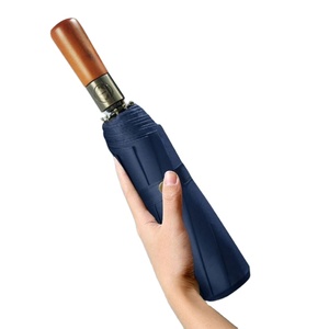 Parapluie de golf pliable sur mesure pour adultes, entièrement automatique, avec poignée en bois - Product Image 1