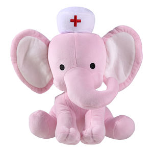 Peluche di Elefante Giocattolo, Elefante Dottore con Grandi Orecchie, Giocattoli Morbidi in Rosa, Grigio e Blu - Product Image 5