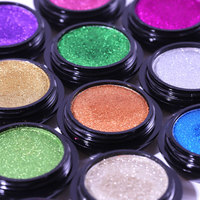 Fournitures pour nail art : Poudre acrylique, pigment chromé, paillettes effet verre, poudre scintillante effet aurore sirène, 18 couleurs, poudre miroir magique solide