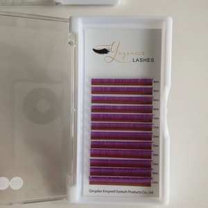 Extensions de <span class=keywords><strong>cils</strong></span> colorées en PBT synthétique faites à la main, épaisses, avec finition mate, <span class=keywords><strong>cils</strong></span> individuels colorés de haute qualité - Product Image 2