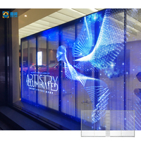 Fabrika Fiyatlı Reklam Video Duvar TV Ekranı Yüksek Parlaklıkta 3D Ultra Şeffaf LED Ekran Mağaza Cam Vitrini için