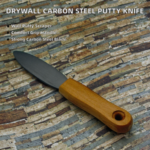 سكين معجون الجدران من الفولاذ الكربوني بمقبض خشبي من كونكورد، أداة منزلية للاستخدام في أعمال الجدران الجافة - Product Image 2