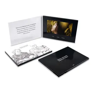 Hot Sale 3D Handmade 7 Inch Wedding Gift Birthday Invitation Lcd Greeting Card Digital Video Postcard