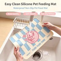 Tapis d'alimentation pour animaux de compagnie, anti-fuite, antidérapant, en silicone de qualité alimentaire pour chien et chat, anti-déversement, facile à nettoyer, tapis pour gamelle d'animal