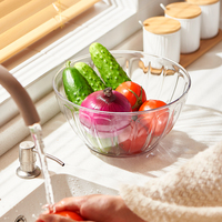 Restaurant Salade Acryl Thee Kommen Pc Food Grade Plastic Groente Transparant Glas Fruitschaal Kopen Acryl Kommen Met Deksel