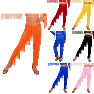 Trajes de Baile para Niñas de 6 a 16 Años, Pantalones con Flecos para Baile Latino, Samba, Rumba, Cha-Cha, Salsa, para Danza Contemporánea - Product Image 1