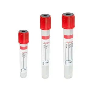 Steril kan örnek tüp kırmızı üst vakumlu kan toplama tüpü