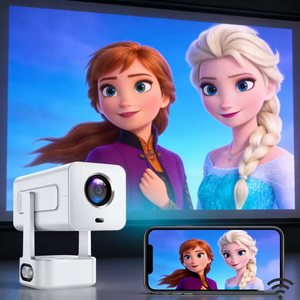 โปรเจคเตอร์ขนาดเล็ก 350 Ansi ลูเมนส์ 1080P DLP แบบพกพา สำหรับโฮมเธียเตอร์ พร้อมลำโพงในตัว - Product Image 3