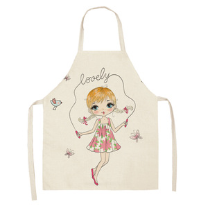 Moda linda chica Rosa algodón Lino sin mangas cocina personalizada a prueba <span class=keywords><strong>de</strong></span> agua cocina casera hornear cintura babero accesorios <span class=keywords><strong>delantal</strong></span> <span class=keywords><strong>de</strong></span> niña - Product Image 6