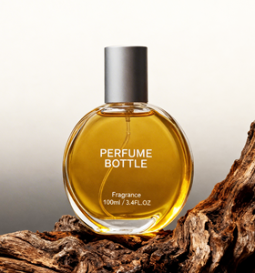 Flacon de parfum vide en verre plat et rond de 30/50/100 ml avec bouchon magnétique lourd gris argenté pour marque de parfum de luxe - Product Image 2