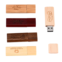 Flashdisk Kayu Bambu Multi Material dengan Desain Tutup Kustom dan Logo Laser untuk Hadiah Fotografi Studio Grosir