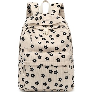 Sac à dos pour ordinateur portable en velours côtelé ultra-léger à imprimé fraises pour filles du collège, lycée et lycée professionnel, en stock, forme incurvée - Product Image 3
