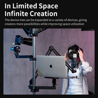 Sistema modular de soporte para cámara Selens con brazo extensible triangular y abrazadera de escritorio para DIT Director Cart Workstation