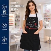 Tabliers de protection personnalisés avec strass pour techniciens en ongles, tablier unisexe sur mesure pour manucure, 2 poches, réglable, pour manucuriste