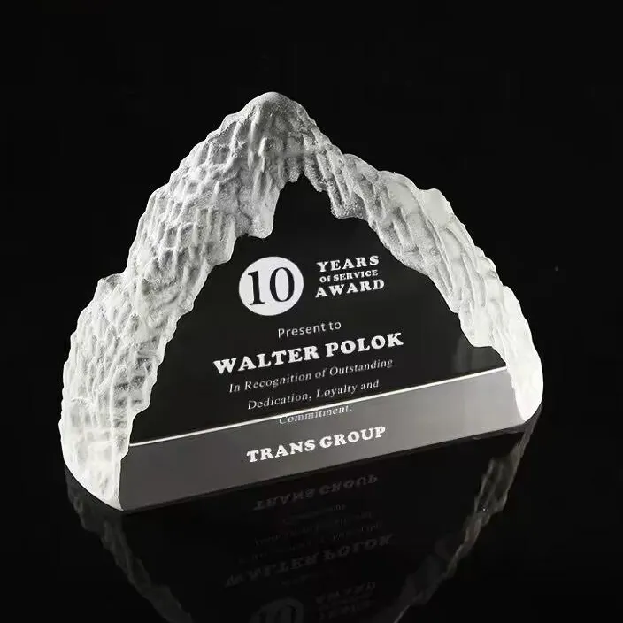 customized crystal iceberg sports Competitions Champion Award Paperweight for Desktop cooperate trophy award