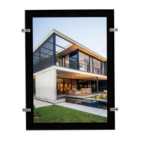 Emlak ajansı A1/A2/A3/A4 LED lambalı Poster kristal çerçeveli ışık kutusu penceresi ekran