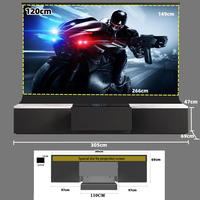 Écran de projection laser intelligent 100/120 pouces, format 16:9, motorisé, sur pied, avec armoire TV électrique UST