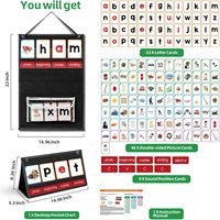 Tabla de Bolsillo CVC Word Builder para Escritorio, Juegos de Construcción de Palabras para Niños, Aprende a Leer Palabras CVC, CVCC, CCVC, Herramienta de Aprendizaje Fonético