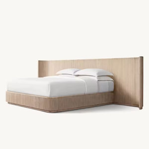 Letto matrimoniale di lusso in legno imbottito in velluto diamantato - Product Image 3