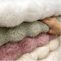 Faux lapin fourrure polaire ronde bulle tapis moelleux solide en peluche tapis de sol tapis pour chambre chevet salon canapé canapé