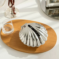 Distributeur de mouchoirs en acier inoxydable de style européen, luxe léger, en forme de coquille, pour salon et table basse