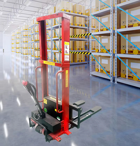 Preço de fábrica 1T Self Loading Empilhador Elétrico Luz Azul Escada Caminhão Montado Reach Container Empilhadeira Portátil - Product Image 2