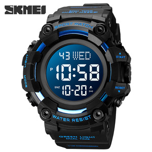 Skmei Digital Sport Watch Men Water Resistant 3Bar Shockproof Luminous Dual Time Black Blue - Product Image 1