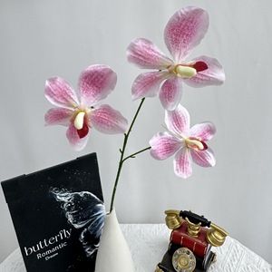 Orchidée Vanda artificielle à 3 têtes, fleur en soie, décoration de mariage et de maison, plusieurs couleurs, ornement floral pour accessoires de photographie - Product Image 3