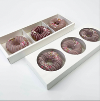 Boîte d'emballage pour donuts à 2/3/4/6 cavités avec couvercle transparent et fenêtre, idéale pour tartes aux œufs, gâteaux, pâtisseries, craquelins et biscuits, compartimentée
