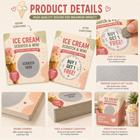 Cartes de visite professionnelles personnalisées avec logo couleur, cartes promotionnelles pour magasins, cartes cadeaux pour crème glacée en carton/carton duplex sur mesure