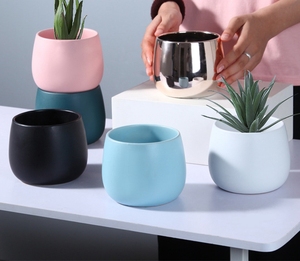 Pot de fleurs en céramique électrolytique avec motif de marbre doré, créativité personnalisée et simple, plantes vertes nordiques, <span class=keywords><strong>Cir</strong></span> coloré - Product Image 6
