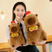 Peluche mignonne en forme de burger, super douce, en coton PP, avec technique de lavage, anti-stress, doublure en maille, pour cochon d'Inde