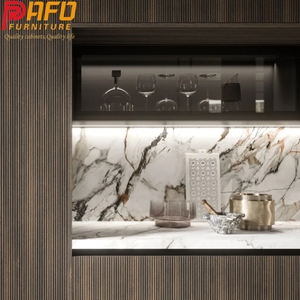 Gỗ Sang Trọng Phong Cách Hiện Đại Tủ Bếp Với Quầy Hàng Đầu Đảo Bếp Thực Tế Hội Đồng Quản Trị Tủ Bếp Cho Biệt Thự - Product Image 4