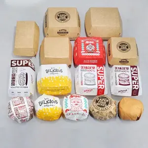 Burger Joint individuell bedrucktes Papier Burger Box Wellpappe Hamburger Box Verpackung