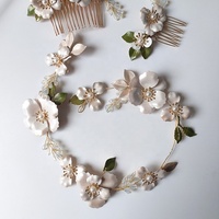 Serre-tête fantaisie de mariage, accessoires pour cheveux, bandeau de vigne, motif floral et feuilles,
