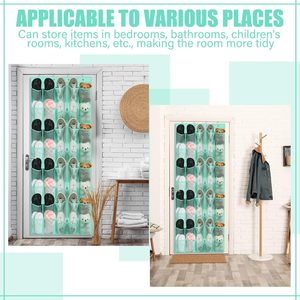 40 Pocket Over The Door <b>Shoe</b> Organizer Hanging Mesh Rack Turquoise For Closet <b>Storage</b> - Product Image 6