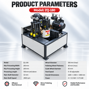Machine à polir les tubes carrés pour les petites ateliers de métallurgie, destinée au traitement des armoires, étagères et supports en acier inoxydable - Product Image 2