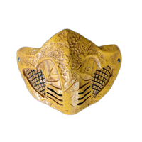Masque de jeu Mortal Kombat Scorpion Cosplay X Masque en Latex demi-visage jaune pour accessoire de déguisement de fête d'Halloween