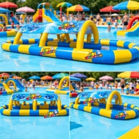 Piscina Inflable Comercial de PVC con Toldo para el Sol, Piscina de Juegos Acuáticos para Niños, Alquiler para Fiestas en Parques al Aire Libre