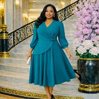 Robe professionnelle grande taille unie, style élégant, pour le commerce international