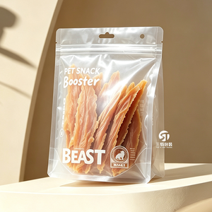 Sachets personnalisés semi-transparents givrés pour friandises pour animaux de compagnie 100g 250g 500g, sacs d'emballage à fond plat avec fermeture éclair pour friandises lyophilisées pour chiens et chats - Product Image 5