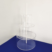 Soporte acrílico rellenable para pastel, 3 niveles