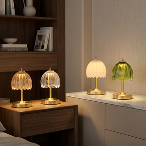 VINTAGE Tulip Table Lamp 5200mAh <b>Battery</b> Touch Control Cordless 3 Colors Dimmable Rechargeable Decoration LAMPARA DE MESA - Product Image 1