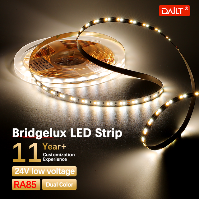 Control Dimmable CCT LED Strip IP20 High CRI 85 Warm Cool Neutral White Adjustable Bedroom Kitchen Living Room Ambient Lighting