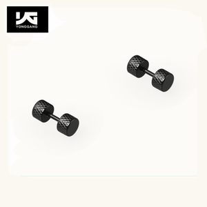 الجملة الفولاذ المقاوم للصدأ الرجال النساء المسمار الخلفي الحديد الدمبل أقراط مسمار وهمية سدادات الأذن - Product Image 1