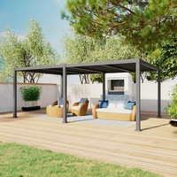 Pergola en aluminium Pare-soleil persienne système de couverture de toit persienne électrique étanche prix d'usine traité sous pression Nature bois Type